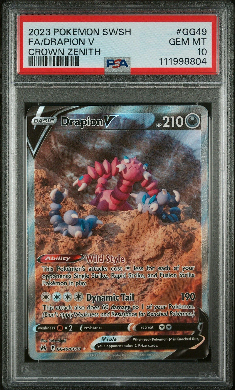 2023 Pokemon Sword And Shield Crown Zenith Gg49 Full Art/drapion V PSA 10
