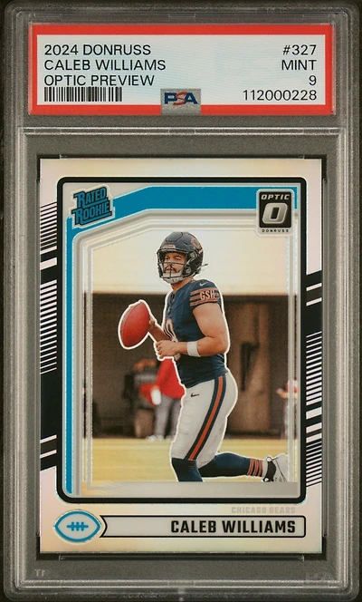 2024 Panini Donruss 327 Caleb Williams Optic Preview PSA