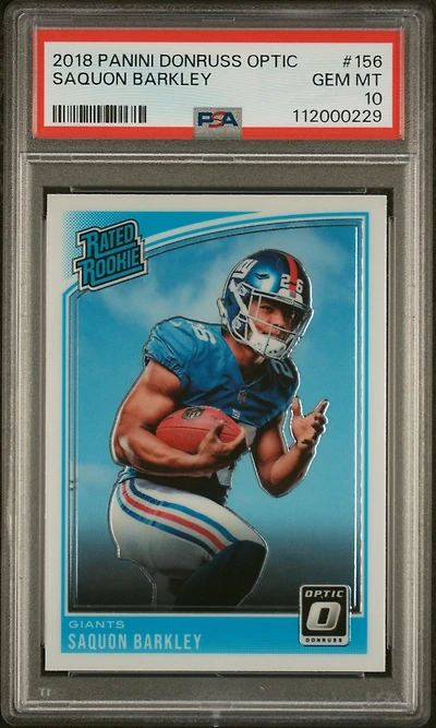 2018 Panini Donruss Optic 156 Saquon Barkley PSA 10