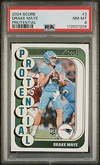 2024 Panini Score Protential 2 Drake Maye PSA 8