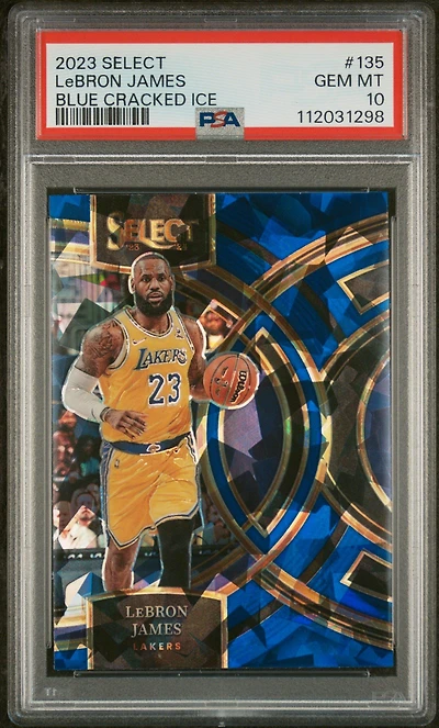 2023 Panini Select Lebron James Cracked Ice PSA