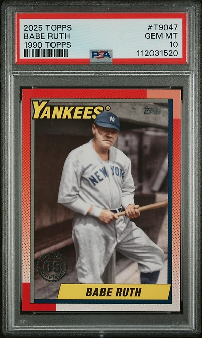 2025 Topps 1990 Topps Baseball T9047 Babe Ruth PSA 10