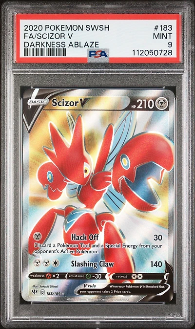 2020 Pokemon Sword & Shield Darkness Ablaze 183 Full Art/scizor V PSA