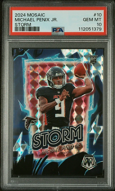 2024 Panini Mosaic Storm 10 Michael Penix Jr. PSA 10