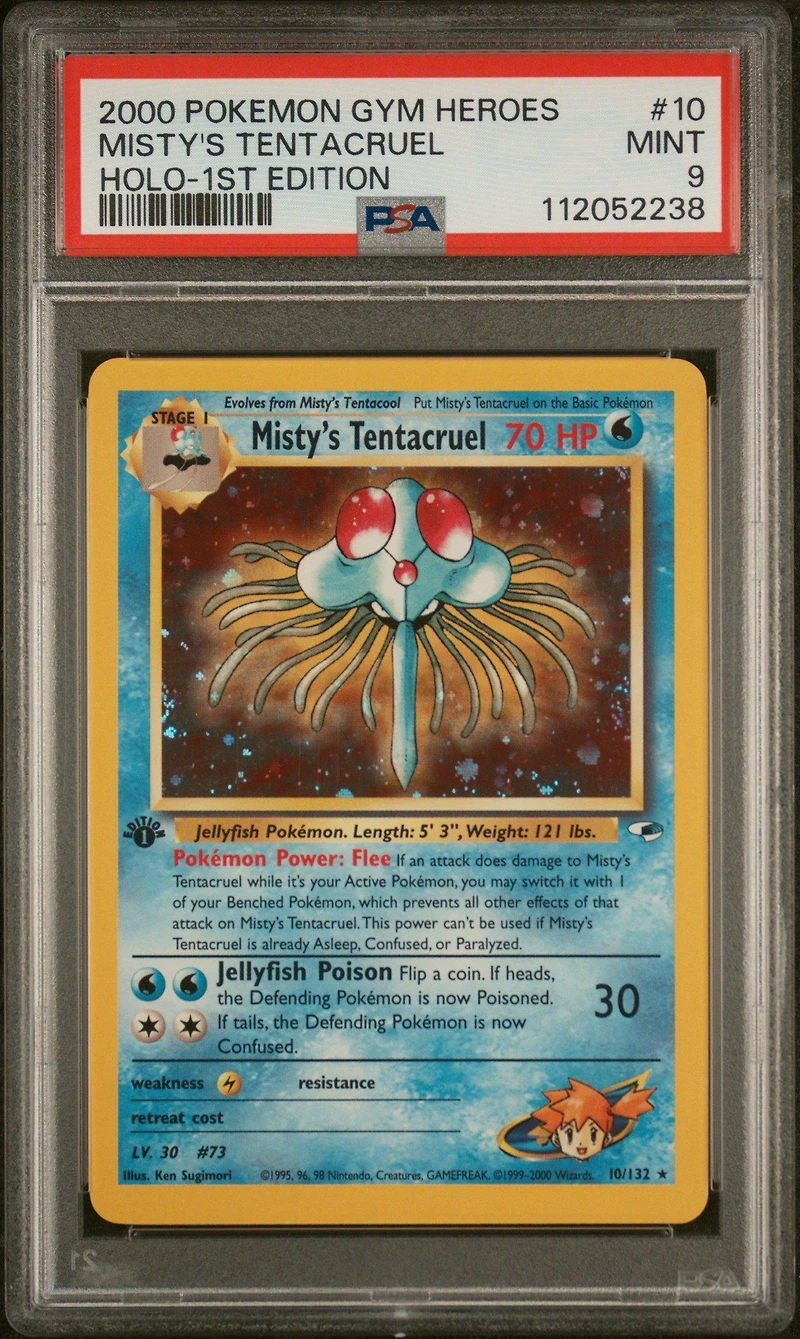 2000 Pokemon Gym Heroes 10 Misty's Tentacruel Holo-1st Edition PSA 9
