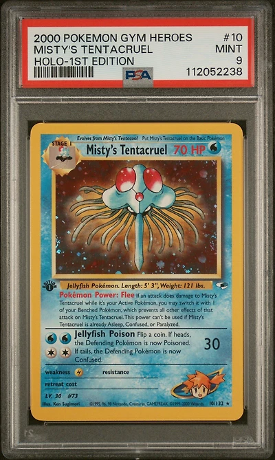 2000 Pokemon Gym Heroes 10 Misty's Tentacruel Holo-1st Edition PSA 9