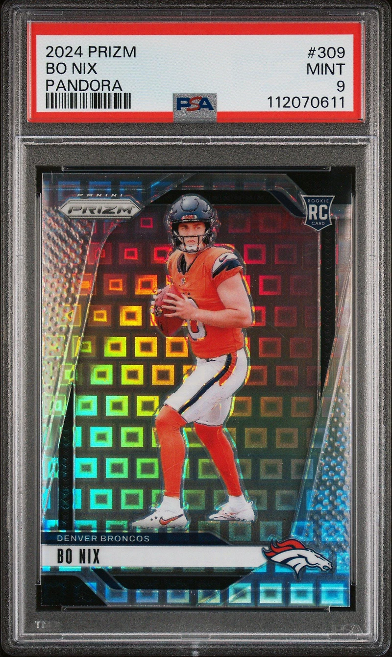 2024 Panini Prizm 309 Bo Nix Pandora PSA 9