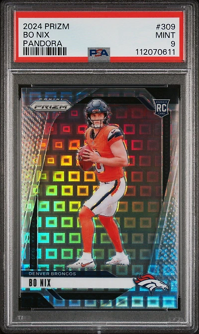 2024 Panini Prizm 309 Bo Nix Pandora PSA 9