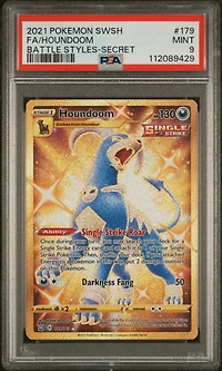 2021 Pokemon Sword & Shield Battle Styles 179 Full Art/houndoom Secret PSA