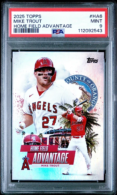 2025 Topps Home Field Advantage Ha6 Mike Trout PSA 9