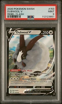 2020 Pokemon Sword & Shield Rebel Clash 153 Dubwool V PSA 9