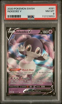 2020 Pokemon Sword & Shield 091 Indeedee V PSA