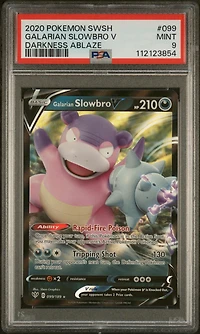 2020 Pokemon Sword & Shield Darkness Ablaze 099 Galarian Slowbro V PSA 9