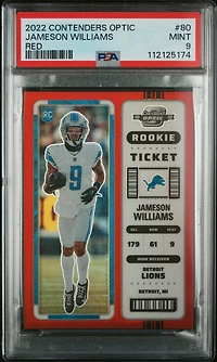 2022 Panini Contenders Optic 80 Jameson Williams Red PSA 9