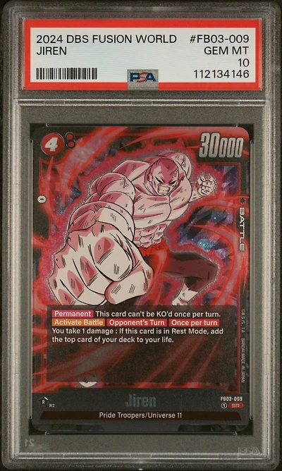 2024 Dragon Ball Super Card Game Fusion World Raging Roar Fb03-009 Jiren PSA 10