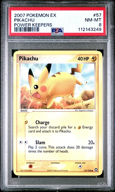 2007 Pokemon Ex Power Keepers 57 Pikachu PSA 8