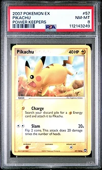 2007 Pokemon Ex Power Keepers 57 Pikachu PSA 8