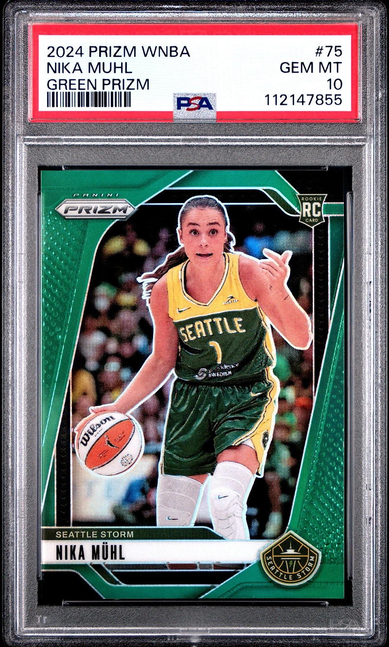 2024 Panini Prizm Wnba 75 Nika Muhl Green Prizm PSA 10