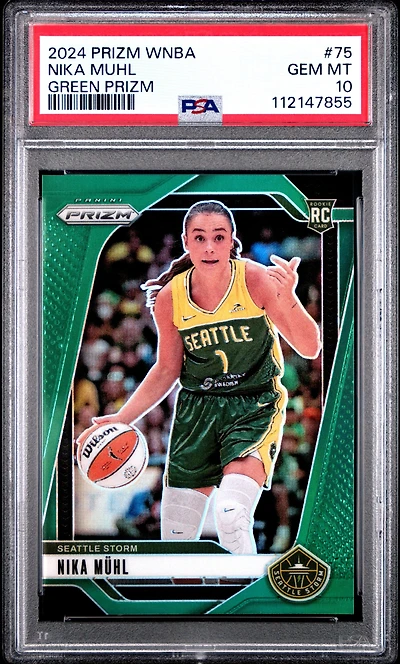 2024 Panini Prizm Wnba 75 Nika Muhl Green Prizm PSA 10