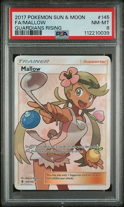 2017 Pokemon Sun & Moon Guardians Rising 145 Full Art/mallow PSA