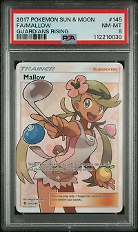 2017 Pokemon Sun & Moon Guardians Rising 145 Full Art/mallow PSA
