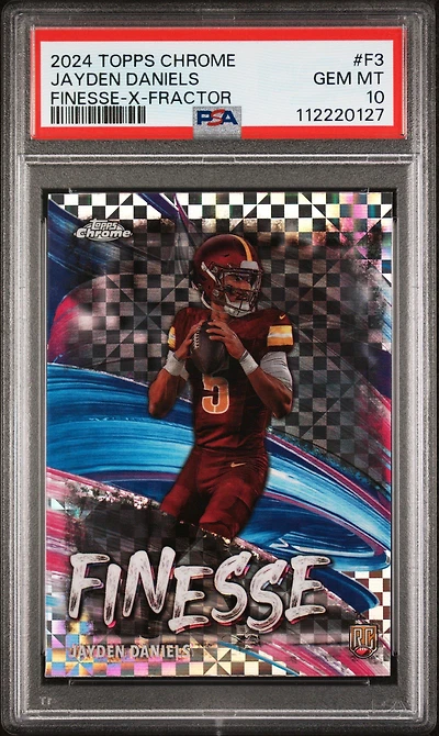 2024 Topps Chrome Finesse F3 Jayden Daniels X-fractor PSA 10