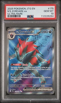 2025 Pokemon Jtg En-journey Together 175 N's Zoroark Ex Ultra Rare PSA