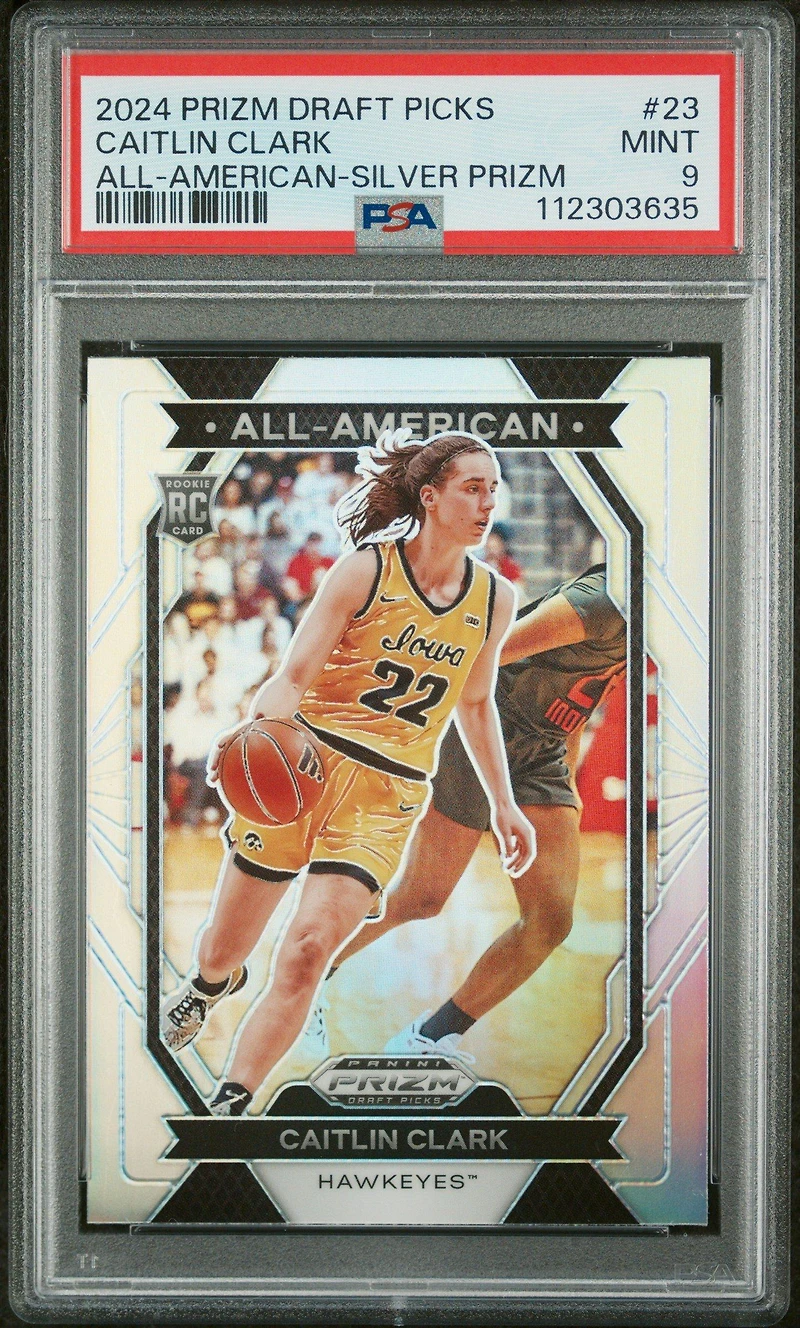 2024 Panini Prizm Draft Picks All-american 23 Caitlin Clark Silver Prizm PSA 9