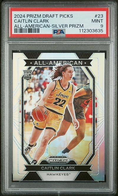 2024 Panini Prizm Draft Picks All-american 23 Caitlin Clark Silver Prizm PSA 9