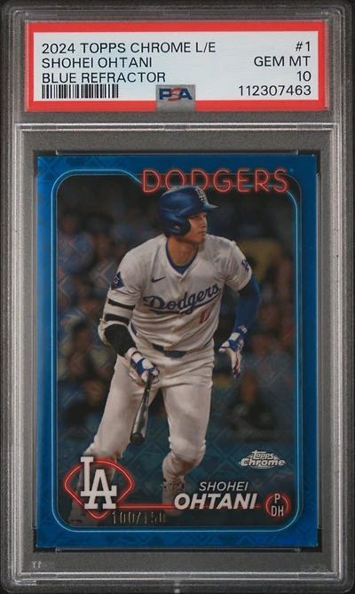2024 Topps Chrome Logofractor Edition 1 Shohei Ohtani Blue Refractor PSA 10