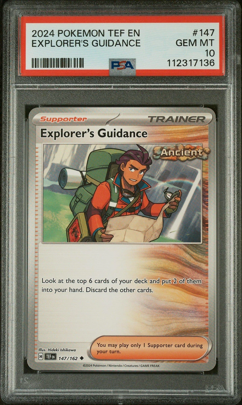 2024 Pokemon Tef En-temporal Forces 147 Explorer's Guidance PSA 10
