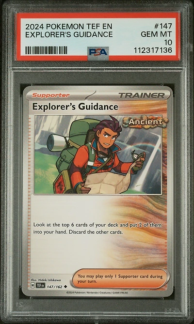 2024 Pokemon Tef En-temporal Forces 147 Explorer's Guidance PSA 10