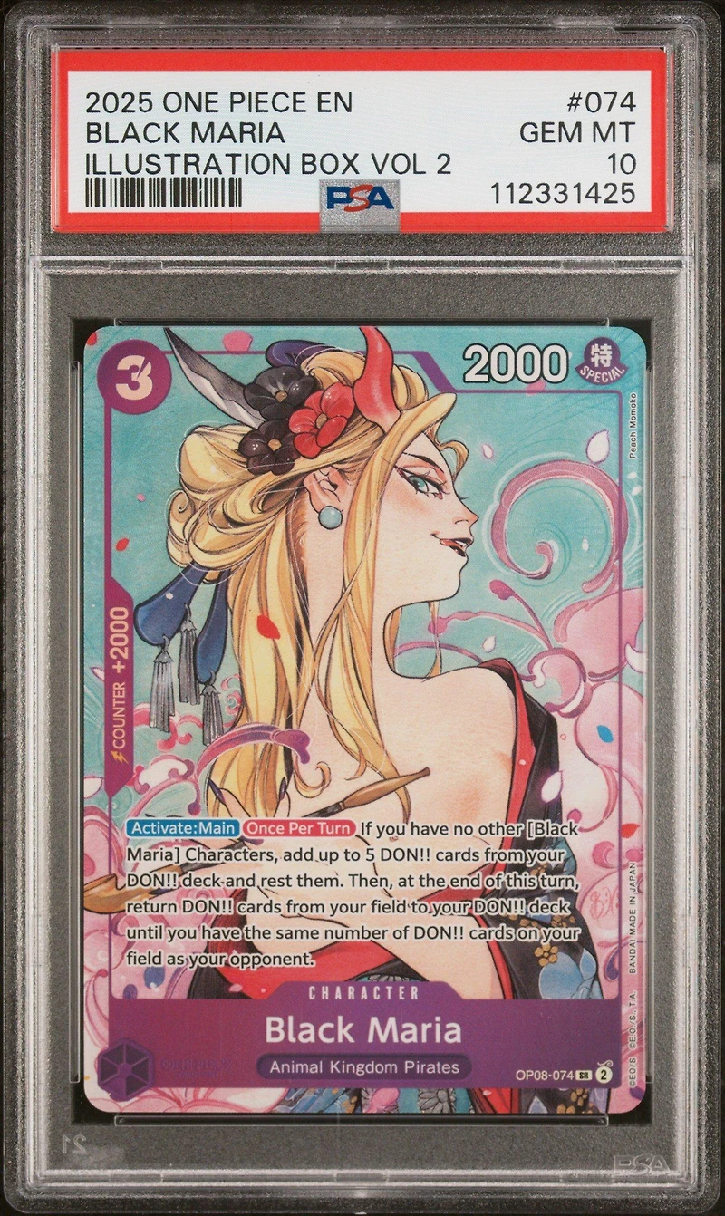 2025 One Piece Promos 074 Black Maria Illustration Box Vol 2 PSA 10