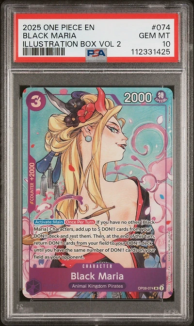 2025 One Piece Promos 074 Black Maria Illustration Box Vol 2 PSA 10