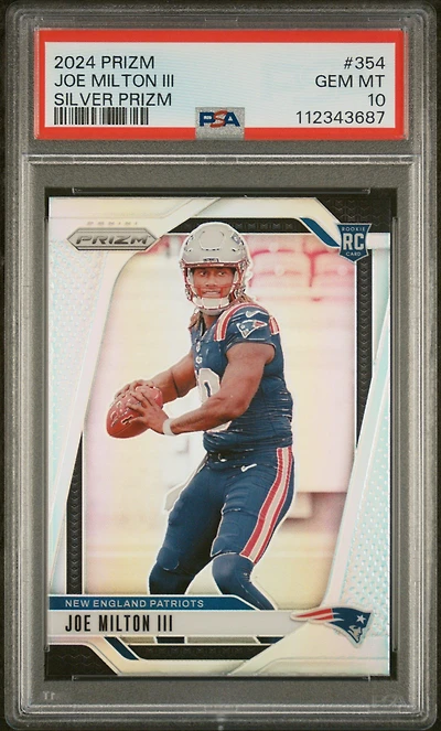 2024 Panini Prizm 354 Joe Milton Iii Silver Prizm PSA 10