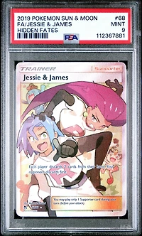 2019 Pokemon Sun & Moon Hidden Fates 68 Full Art/jessie & James PSA