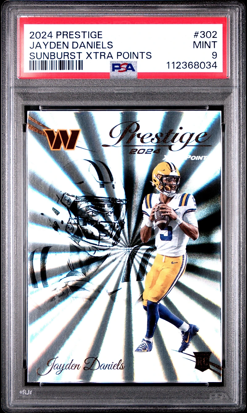 2024 Panini Prestige 302 Jayden Daniels Sunburst Xtra Points PSA 9