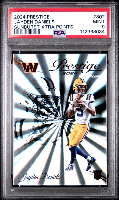 2024 Panini Prestige 302 Jayden Daniels Sunburst Xtra Points PSA 9