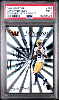 2024 Panini Prestige 302 Jayden Daniels Sunburst Xtra Points PSA 9