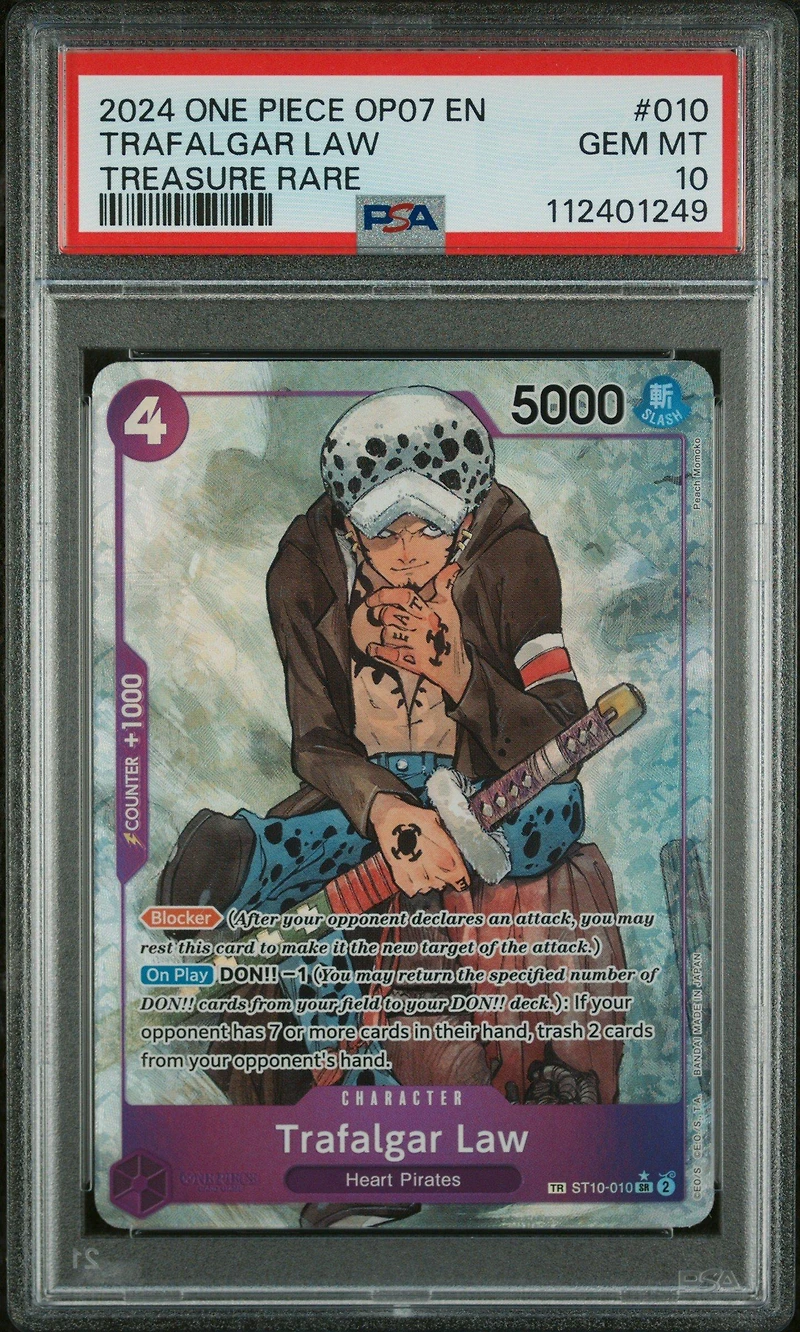 2024 One Piece Op07-500 Years In The Future 010 Trafalgar Law Treasure Rare PSA 10