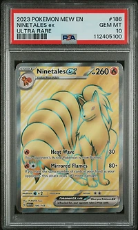 2023 Pokemon Mew En-151 186 Ninetales Ex Ultra Rare PSA