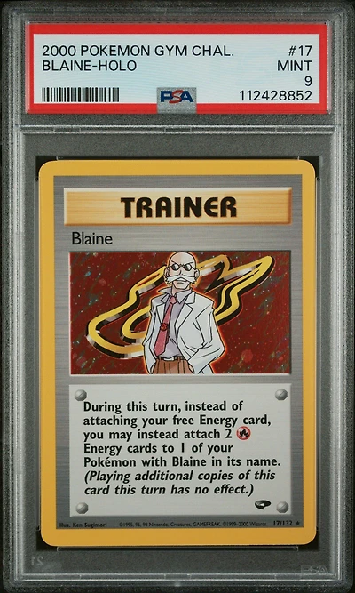 2000 Pokemon Gym Challenge 17 Blaine-holo PSA