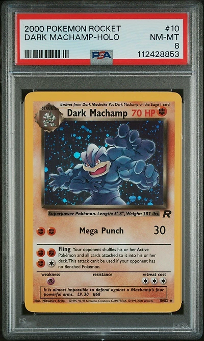 2000 Pokemon Rocket 10 Dark Machamp-holo PSA