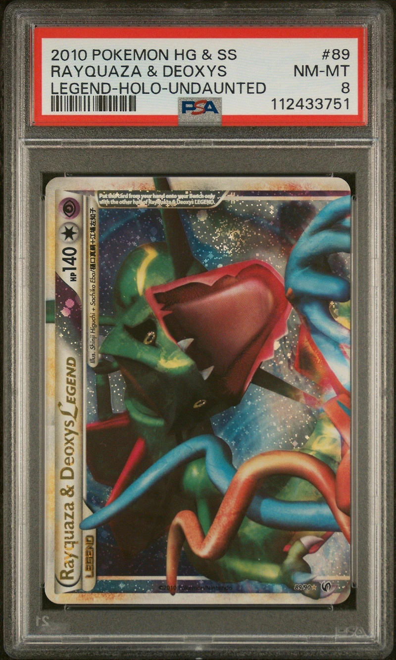 2010 Pokemon Heartgold & Soulsilver Undaunted Rayquaza & Deoxys Legend-holo PSA