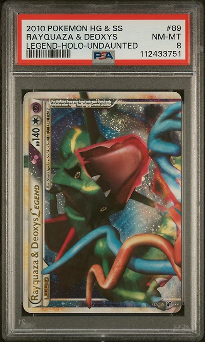 2010 Pokemon Heartgold & Soulsilver Undaunted 89 Rayquaza & Deoxys Legend-holo PSA 8
