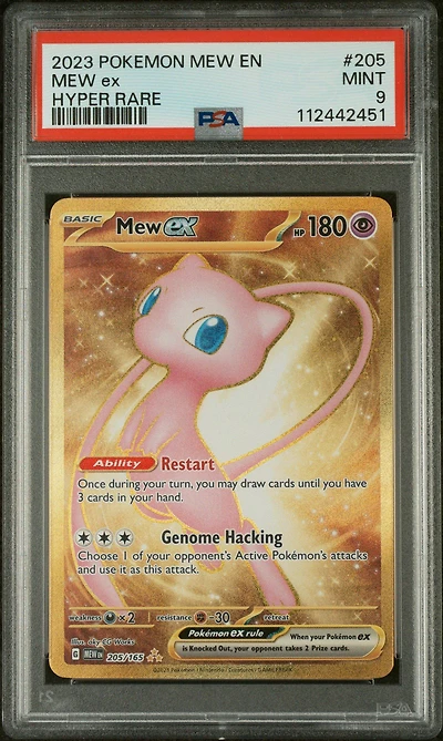 2023 Pokemon Mew En-151 205 Mew Ex Hyper Rare PSA 9