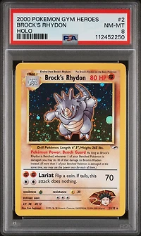 2000 Pokemon Gym Heroes 2 Brock's Rhydon Holo PSA