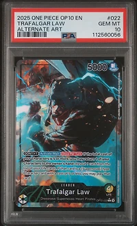2025 One Piece Op10-royal Blood 022 Trafalgar Law Alternate Art PSA 10