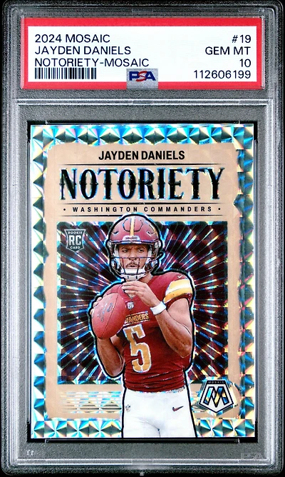 2024 Panini Mosaic Notoriety 19 Jayden Daniels Mosaic PSA 10
