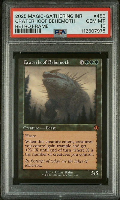 2025 Magic The Gathering Innistrad Remastered 480 Craterhoof Behemoth Retro Frame PSA 10